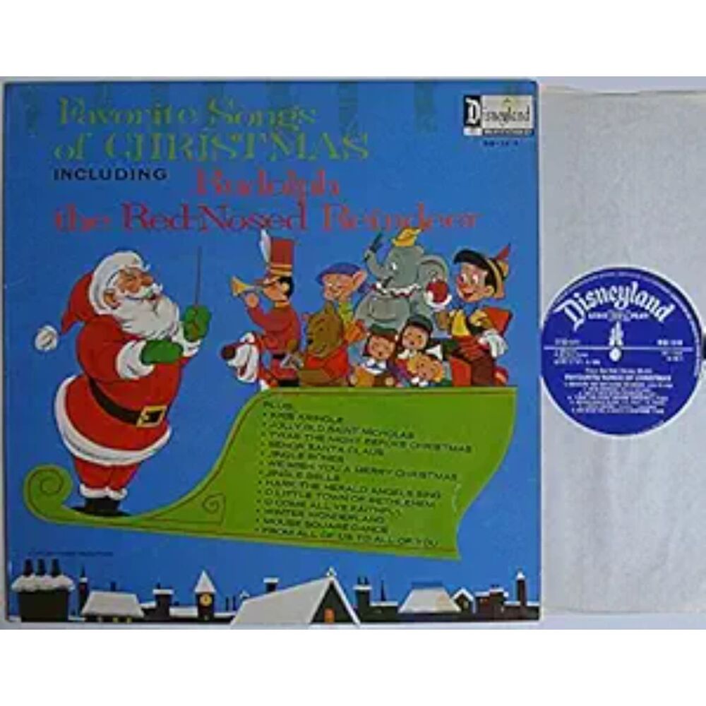 Walt Disney Favorite Songs Of Christmas 12" LP 1968 Disneyland DQ-1319 Vinyl